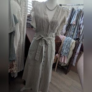 Storia Gray Striped Dress Size M (Fits S)